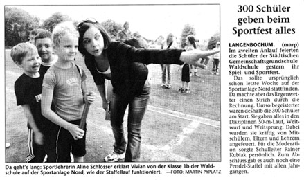 Zeitungsbericht Sportfest